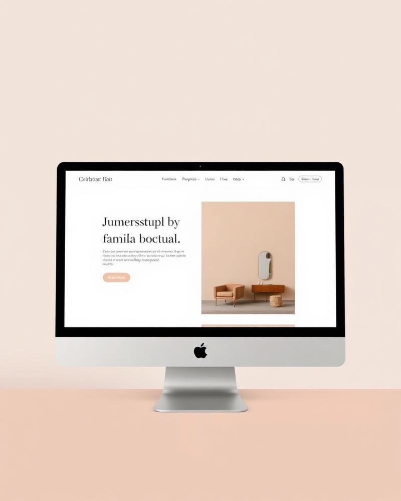Ember & Oak furniture e-commerce site shown on a desktop screen